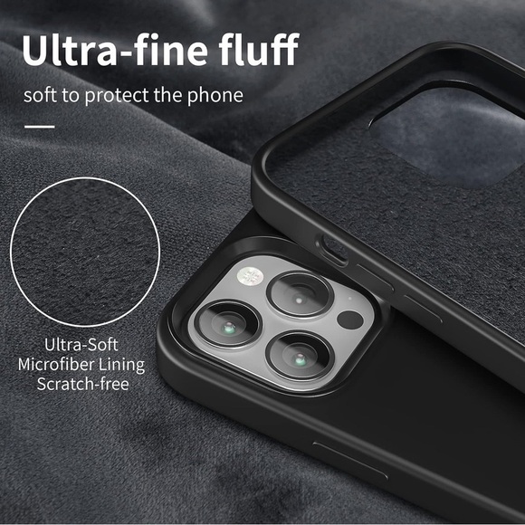 iPhone 13 Pro Max Silicone Case, Slim Shockproof Cover, 6.7 inch - Black - Picture 5 of 8